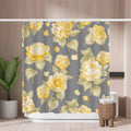 Jolof Store Yellow Flower Shower Curtain | Mold Resistant Polyester