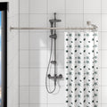 Mirooyu L-Shaped Extendable Shower Curtain Rod – Stainless Steel with Hooks