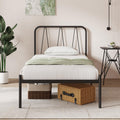 Novilla Single Metal Bed Frame | Platform Foundation with Headboard