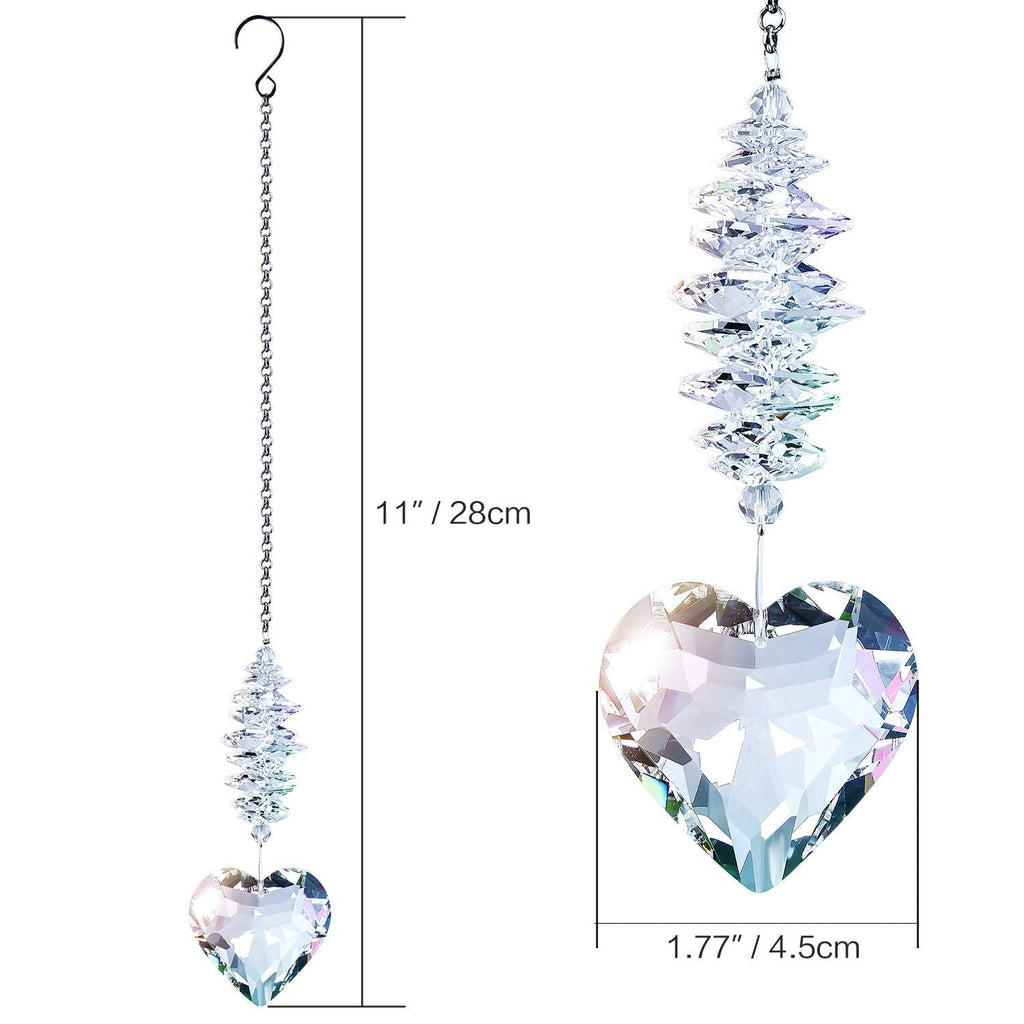 Jolof Store 45mm Clear K9 Crystal Heart Suncatcher Prism Pendant