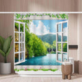 Lake View Shower Curtain | Mold Resistant Polyester Fabric