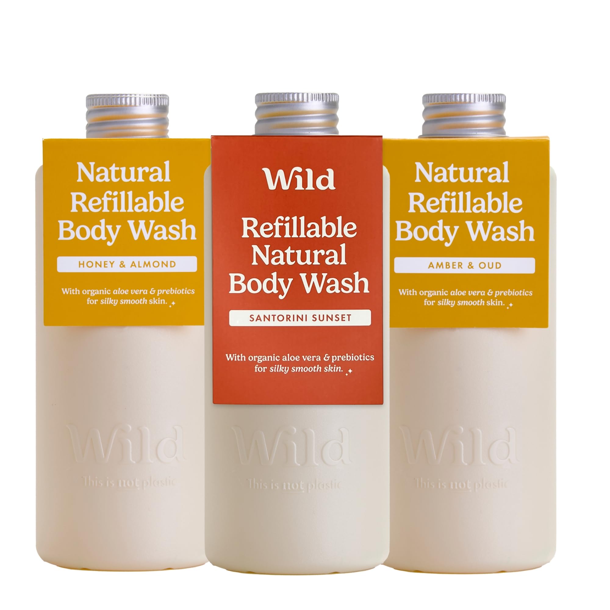 Wild Natural Refillable Body Wash 3 Pack – Compostable Shower Gel Refills