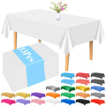PLULON 15-Pack White Plastic Tablecloths – 54x108 Rectangle Table Covers