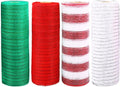 KAHEIGN 4Pcs Christmas Deco Mesh Rolls – Metallic Foil Poly Mesh for Wreaths
