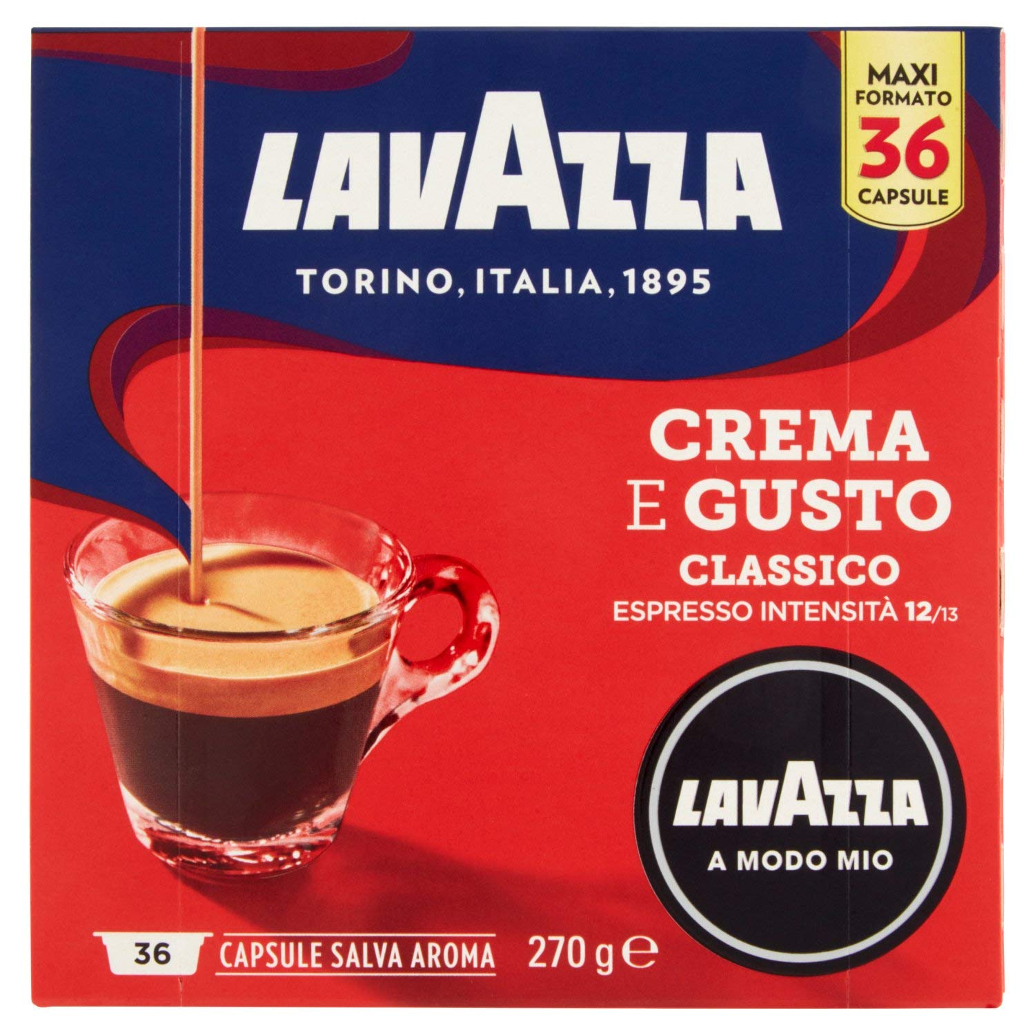 Lavazza A Modo Mio Crema e Gusto Espresso Coffee Pods – 36 Capsules