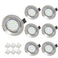 Wondlumi 6-Pack 5W Ultra Slim LED Recessed Downlights | Brushed Chrome