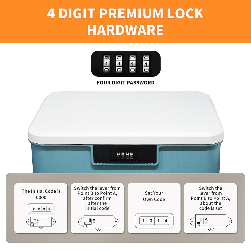 Toolzia Lockable Medicine Storage Box with Combination Lock, Hygienic Medication Storage Organizer Household Security Stash Box Lightweight Storage - image 2