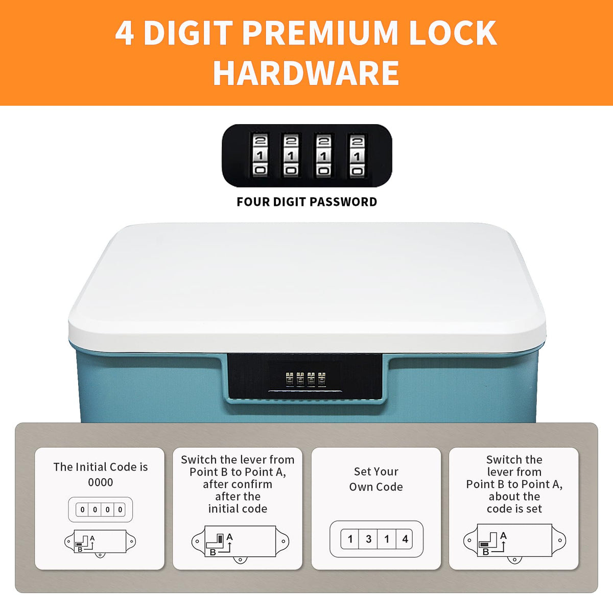 Toolzia Lockable Medicine Storage Box with Combination Lock, Hygienic Medication Storage Organizer Household Security Stash Box Lightweight Storage - image 2