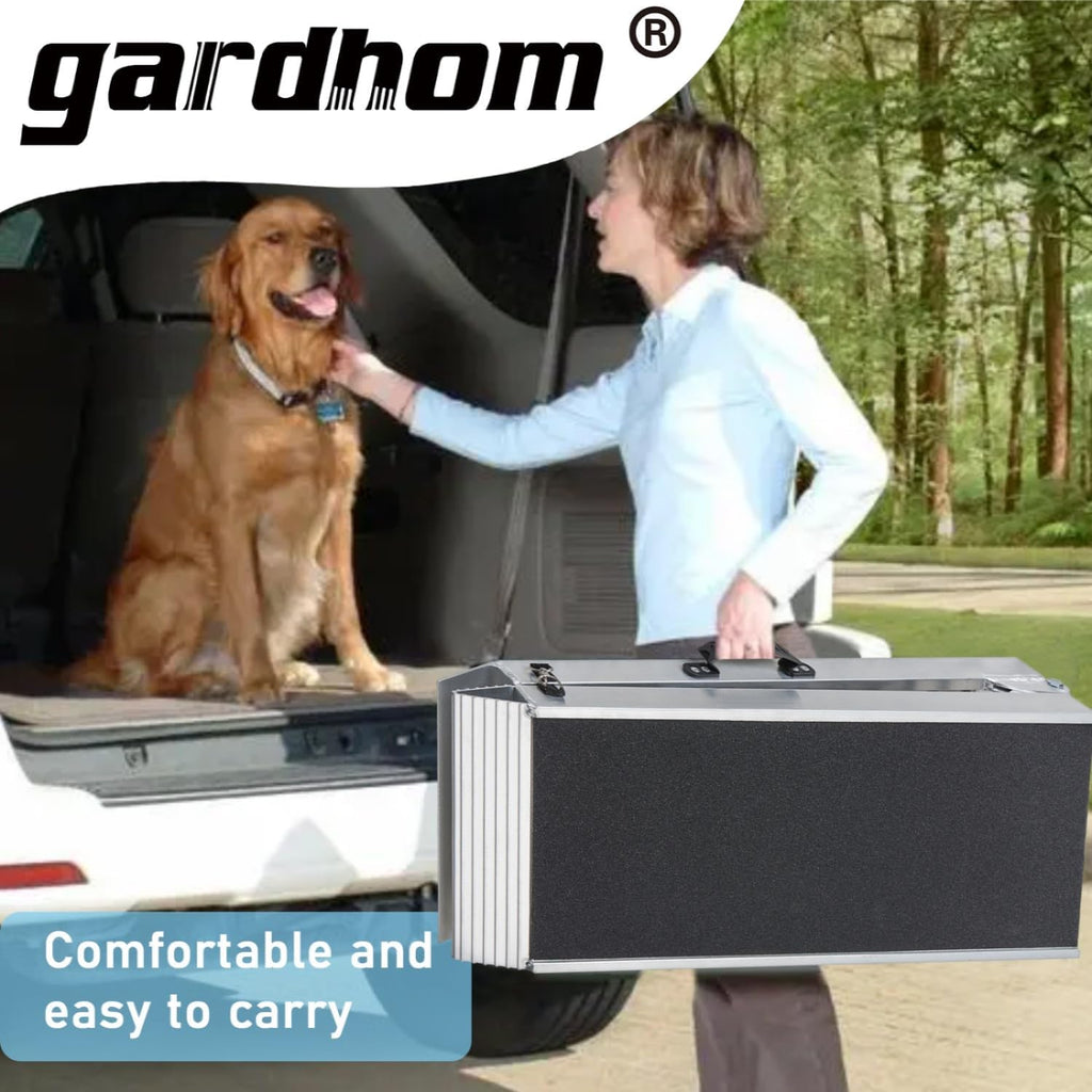 Gardhom Aluminum Dog Car Ramp | 183x38cm Anti-Slip 180kg Capacity