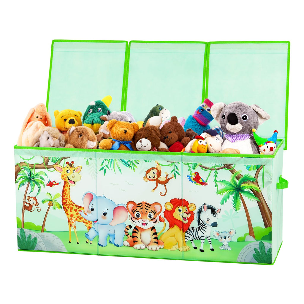 Decalsweet Jungle Animal Extra Large Toy Storage Box – Foldable Oxford Chest