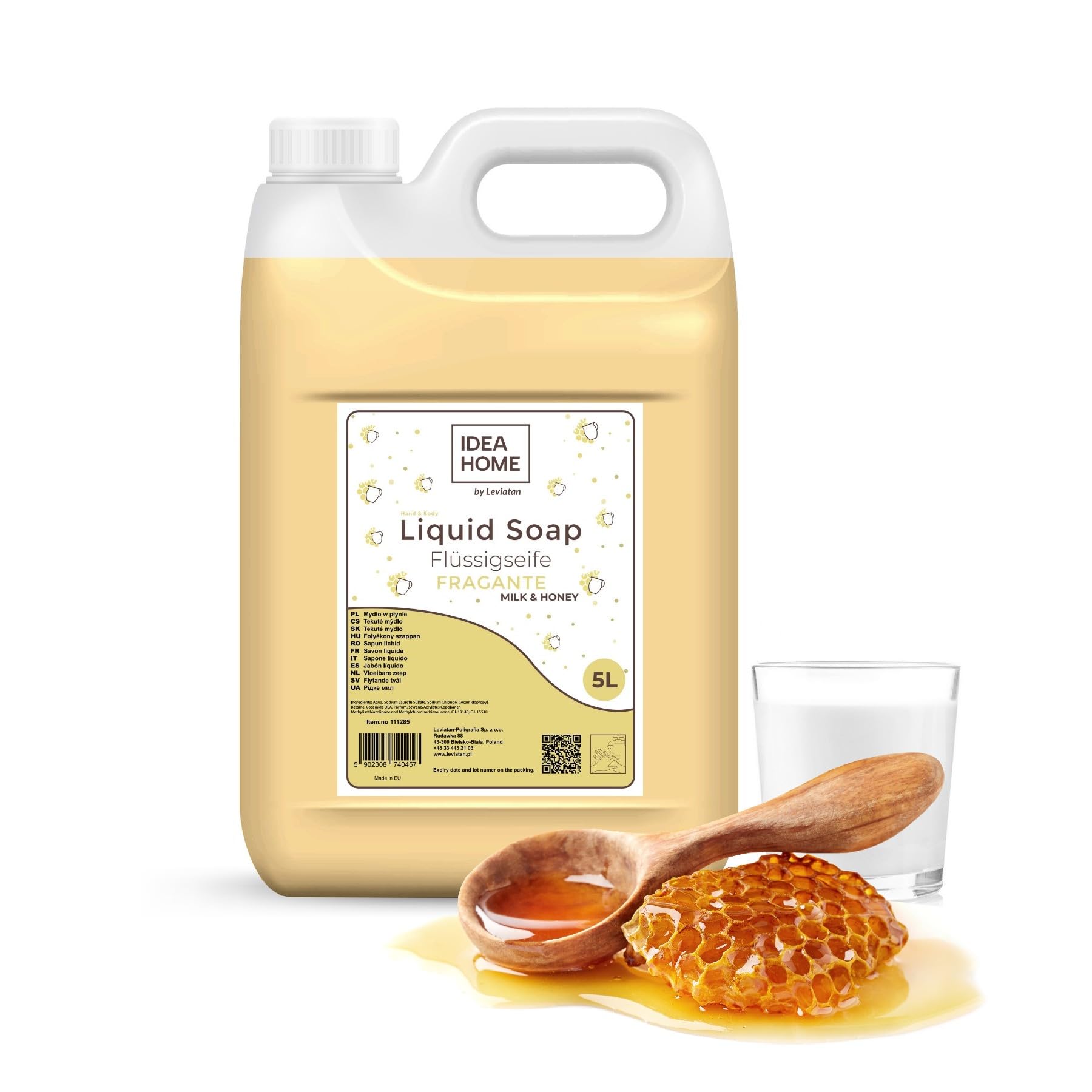 IDEA HOME Fragante Liquid Hand Soap 5L – Milk and Honey Cream Soap