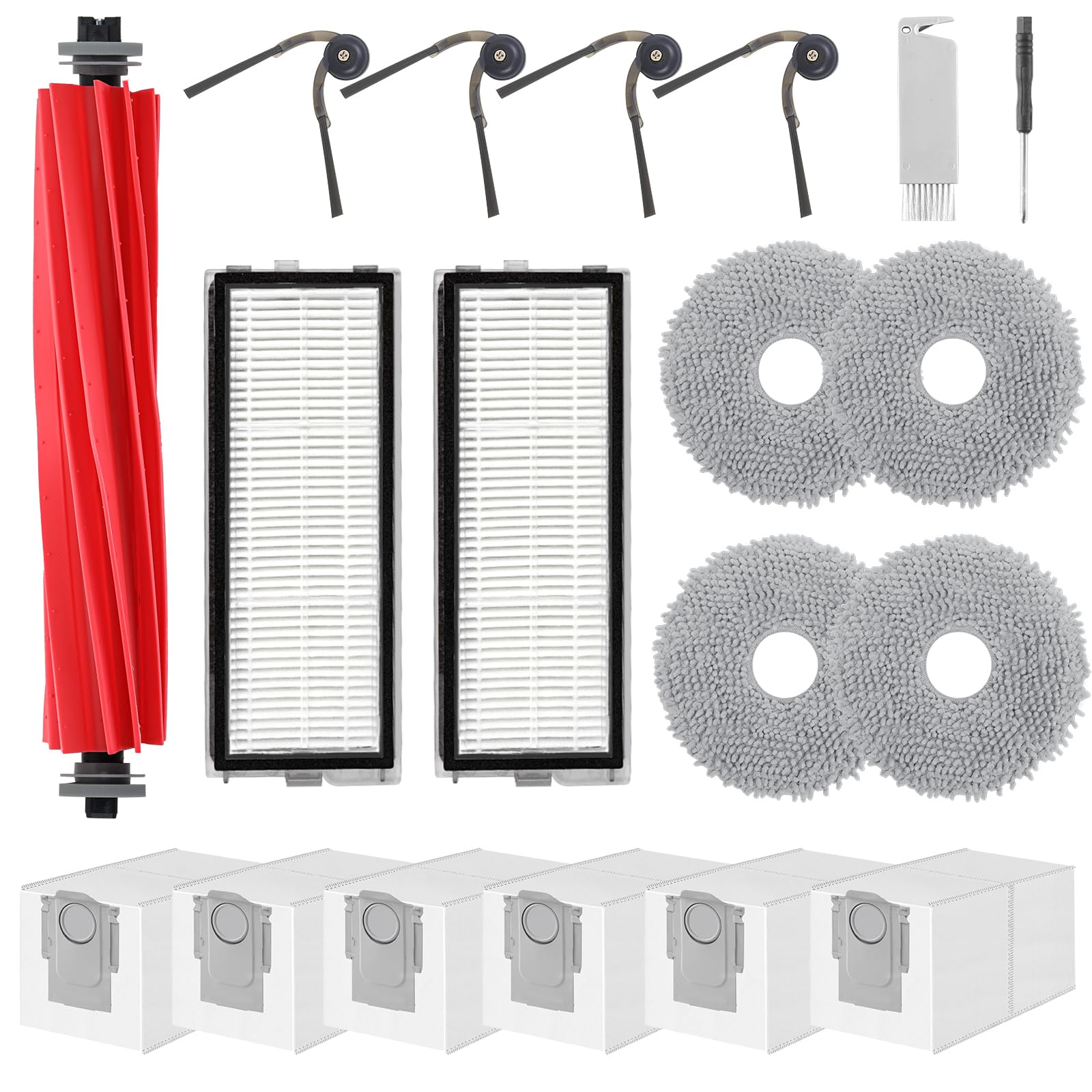 Spofan Replacement Kit for Roborock Qrevo Series - 18 Piece Vacuum Set