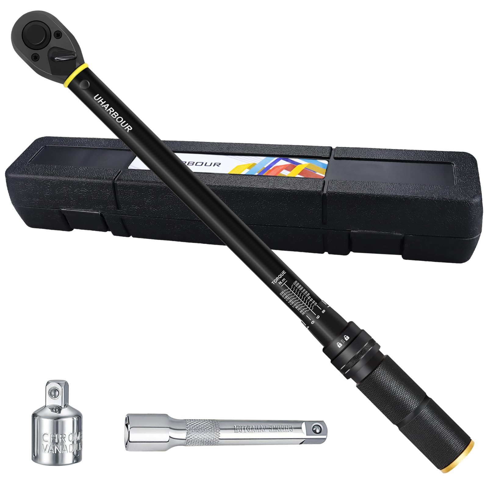 Uharbour 1/2" Drive Torque Wrench Set | 20-230 Nm Dual Direction