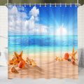 Lerores Sea Blue Shower Curtain – 200x200cm Anti-Mould Weighted Hem