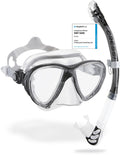 Cressi Big Eyes Evolution Mask & Kappa Ultra Dry Snorkel Set | Clear/Black
