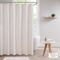 Urban Habitat Brooklyn Cotton Pom Pom Shower Curtain | Ivory Shabby Chic