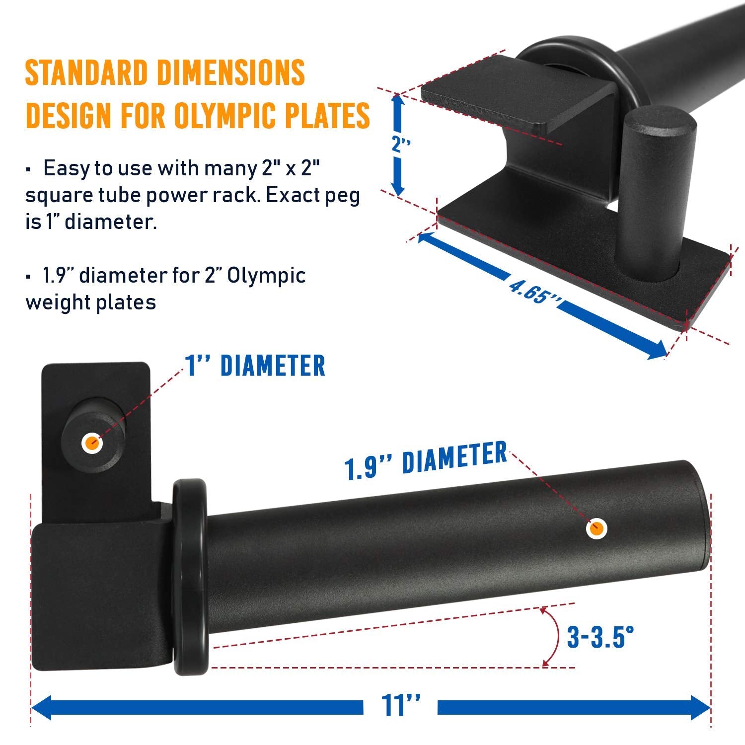 Yes4All Steel J-Hooks for 2x2 Power Rack - Squat Rack Barbell Holder