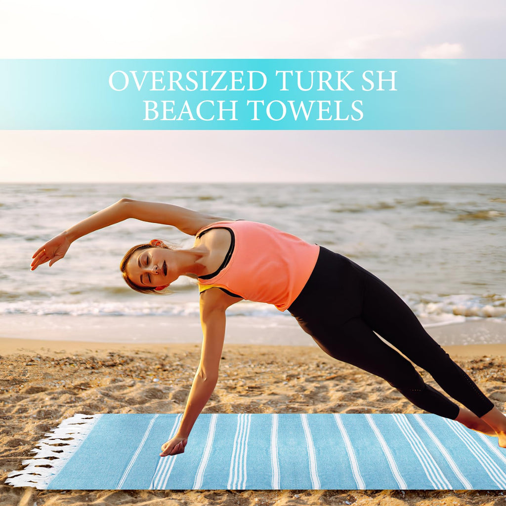 OJMHD 6 Pack Hammam Beach Towels, 180 x 90 cm Turkish Bath Towels Bulk - image 5