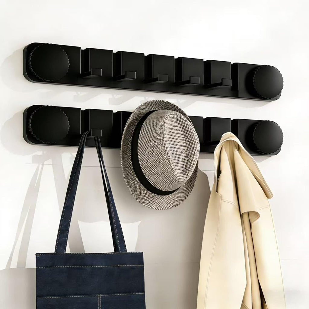 Plliocse Wall Coat Hook Racks Folding Invisible Coat Hooks Easy Install Clothes Rack for Space Saving Grey 2PC