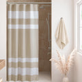 Madison Park Spa Waffle Stall Shower Curtain – Taupe 3M Water Repellent