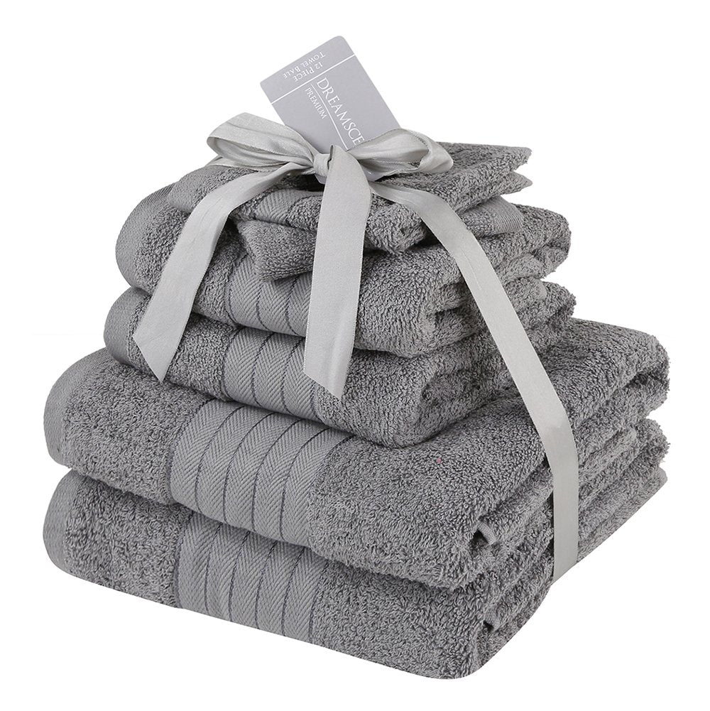 Dreamscene 6 Piece Cotton Towel Bale Set | Charcoal Grey 500GSM Bath Set