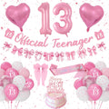 Jolof Store 13th Birthday Decorations for Girls – Pink Bow Party Supplies Set