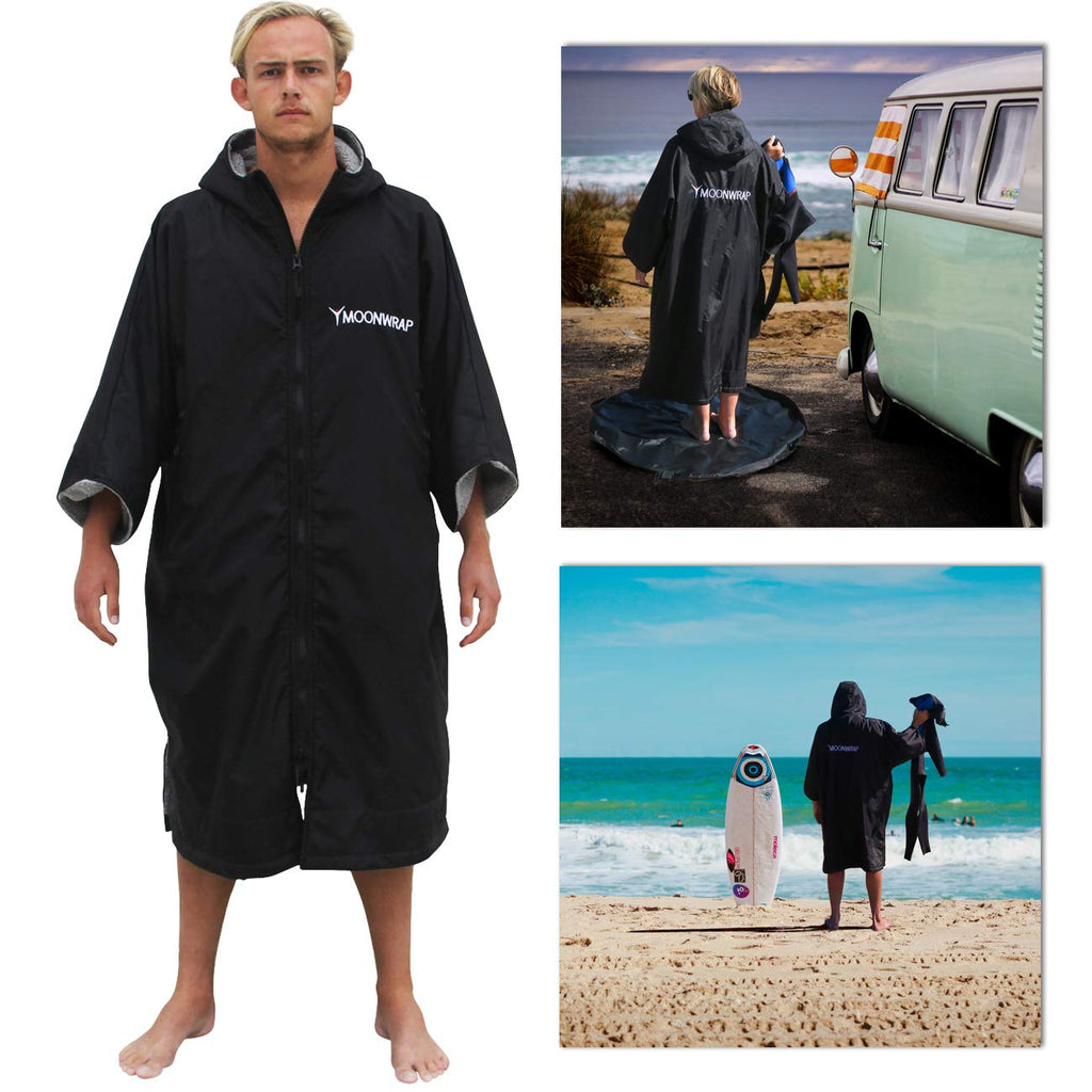 Frostfire Moonwrap Adult Waterproof Changing Robe | Fleece Lined - Black