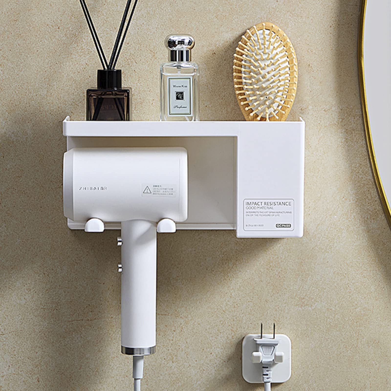 Hosoncovy Hair Dryer Wall Mount Holder | Storage Shelf for Dyson
