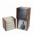 Kryntex 3 Pack Vinyl Record Storage Cubes Stackable Wooden LP Album Holder Crates Fits 120-150 Records