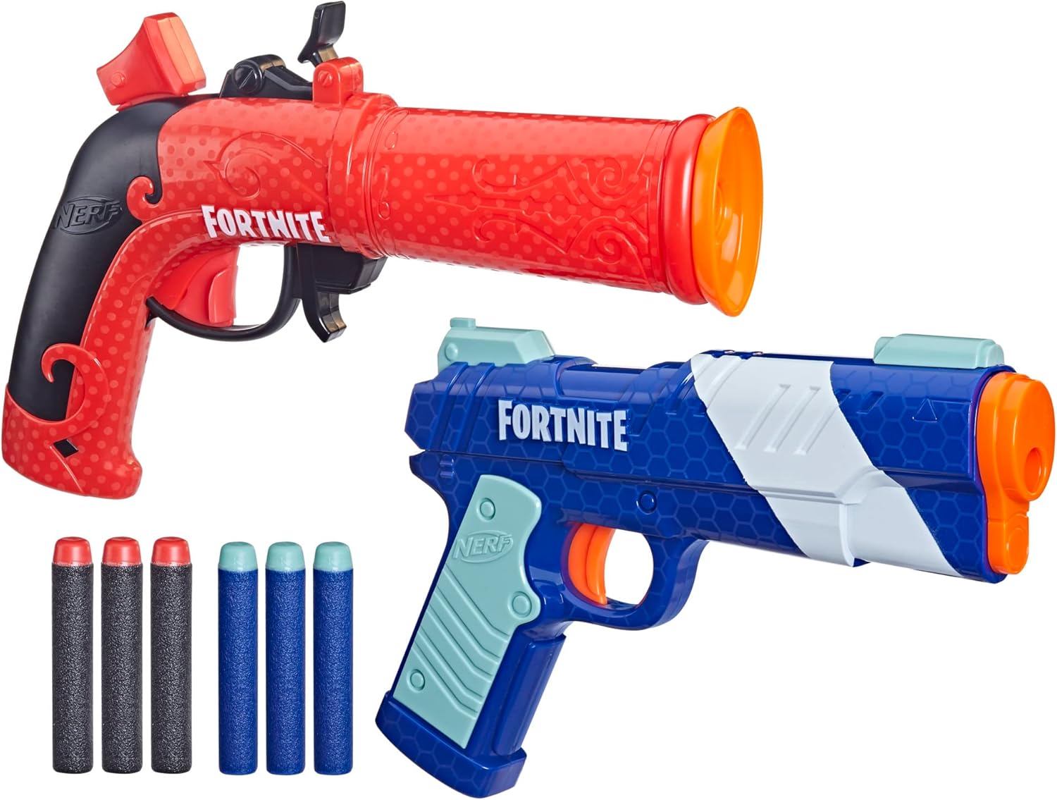 Nerf Fortnite Dual Pack – Flint-Knock and LP Toy Blasters with 6 Darts