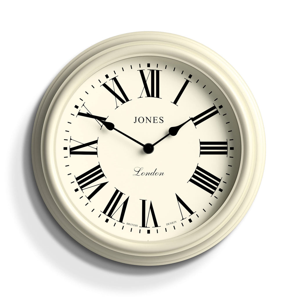 Jones Clocks Venetian Wall Clock – 30cm White Round Roman Numeral