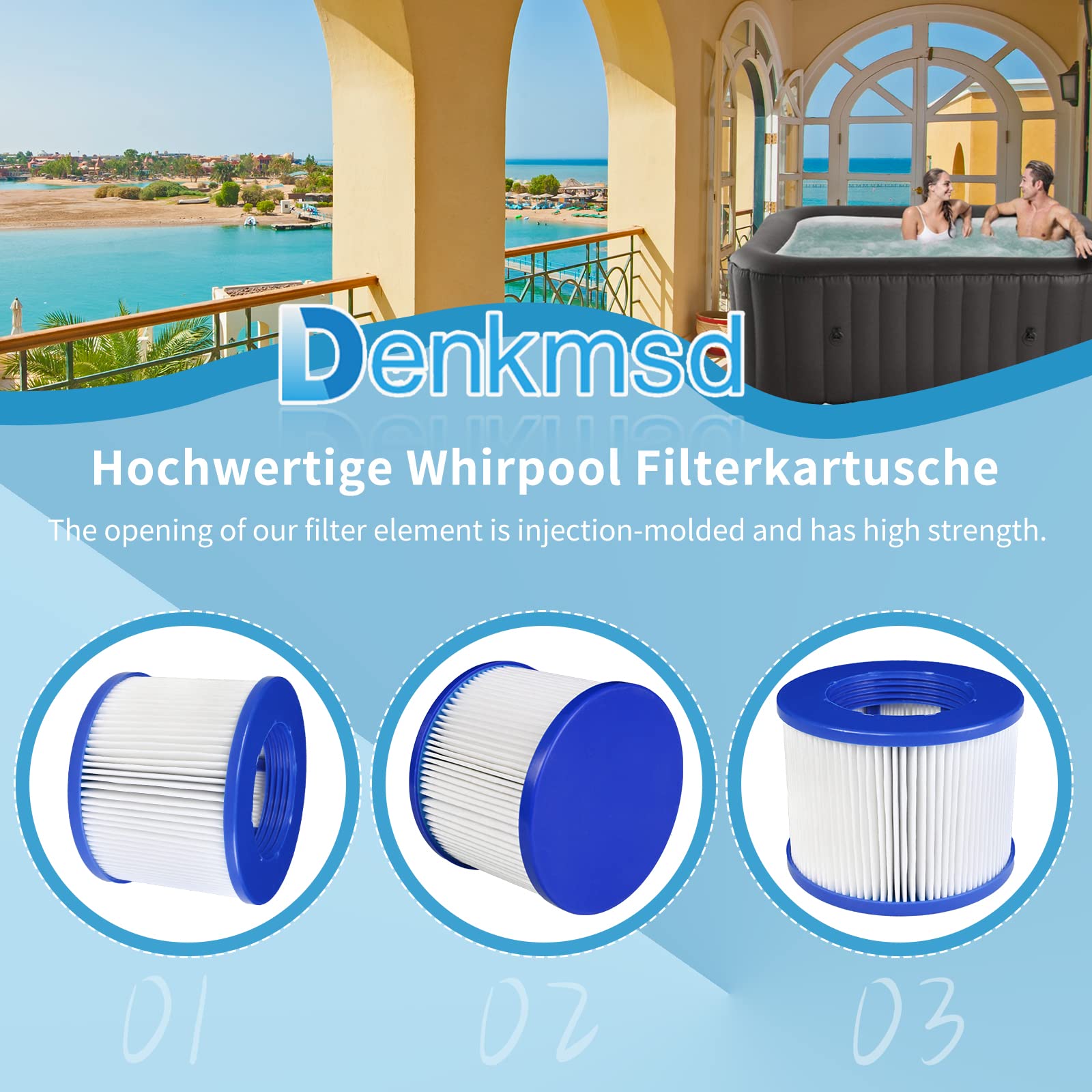 Denkmsd Inflatable Spa Filter Cartridge for Clever Spa – 75 x 100mm