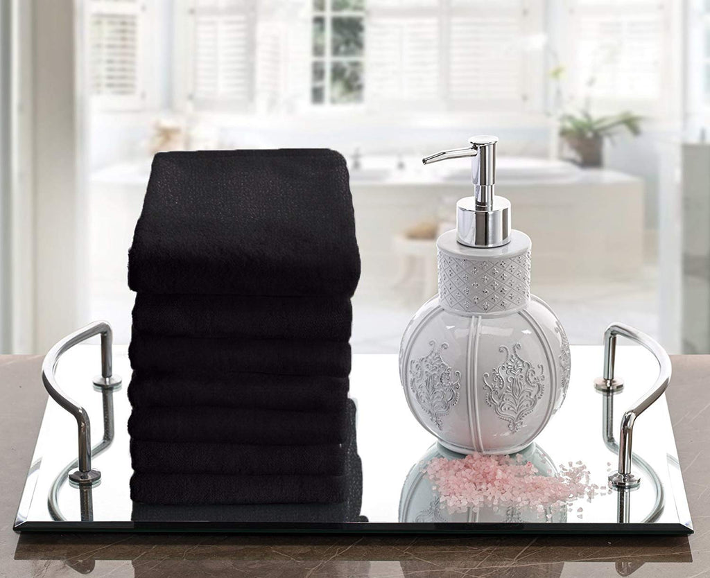 Creative Scents Cotton Fingertip Towels Set Black - 4 Pack - 11 x 18 Inches Decorative Small Extra-Absorbent and Soft Terry Towel for Bathroom - image 3