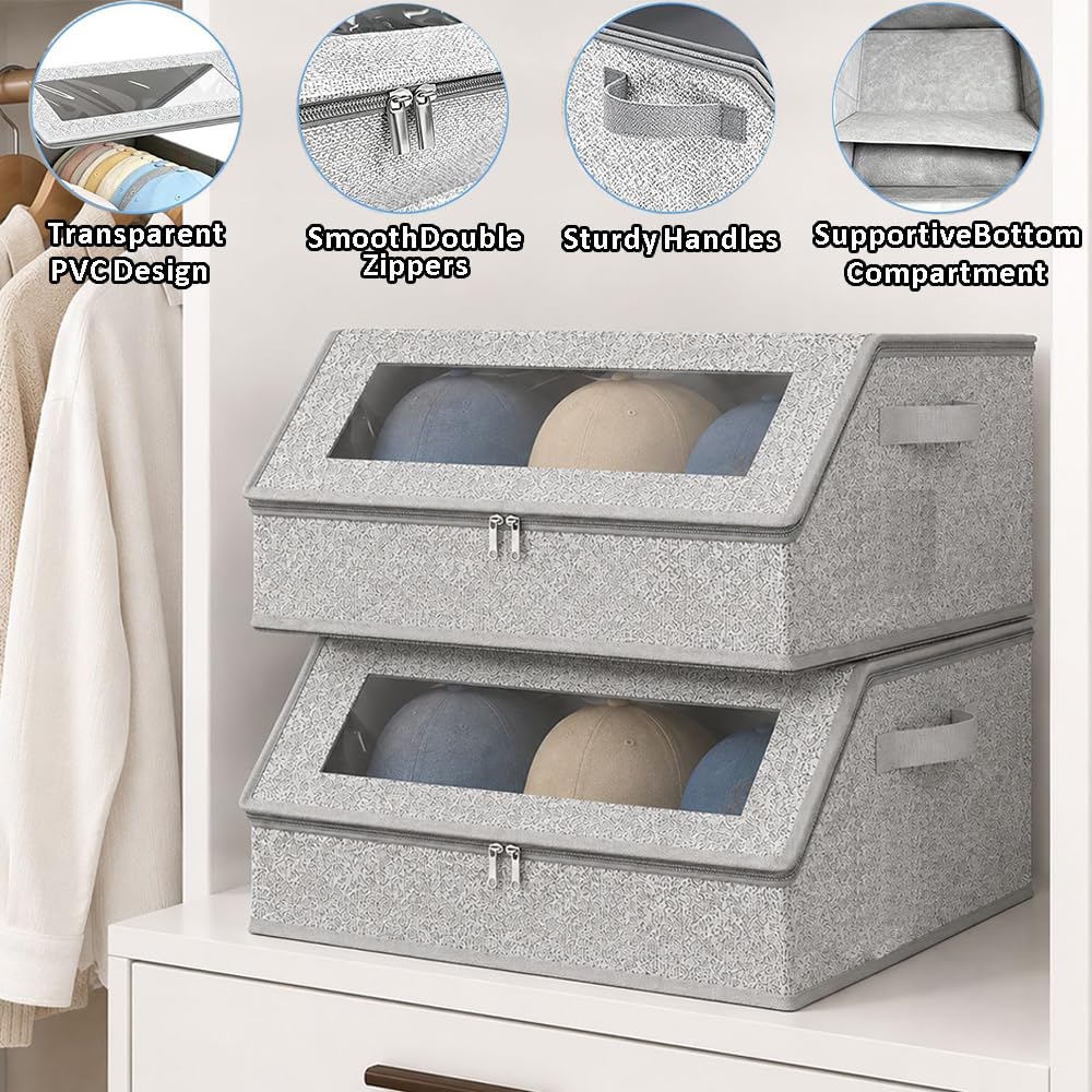 Wotendy Hat Storage for Baseball Caps, Holds Up to 24 Caps, Grey - image 5