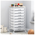 SYKIARIOL 8-Drawer Storage Trolley Rolling Cart with Lockable Wheels, White - image 1
