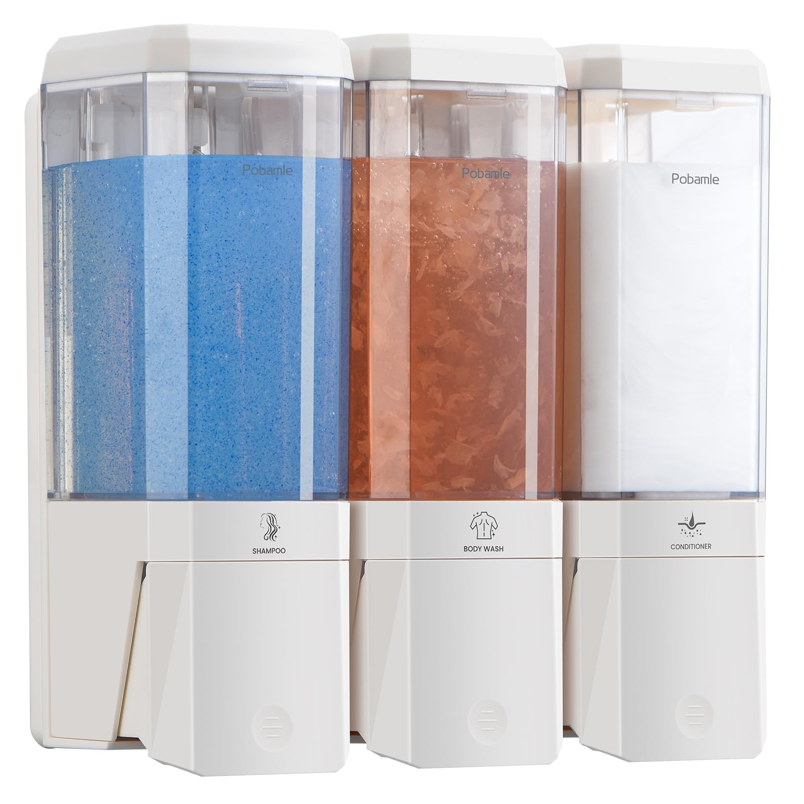 Jolof Store Wall Mounted Shower Soap Dispenser | 3-Chamber No-Drill ABS
