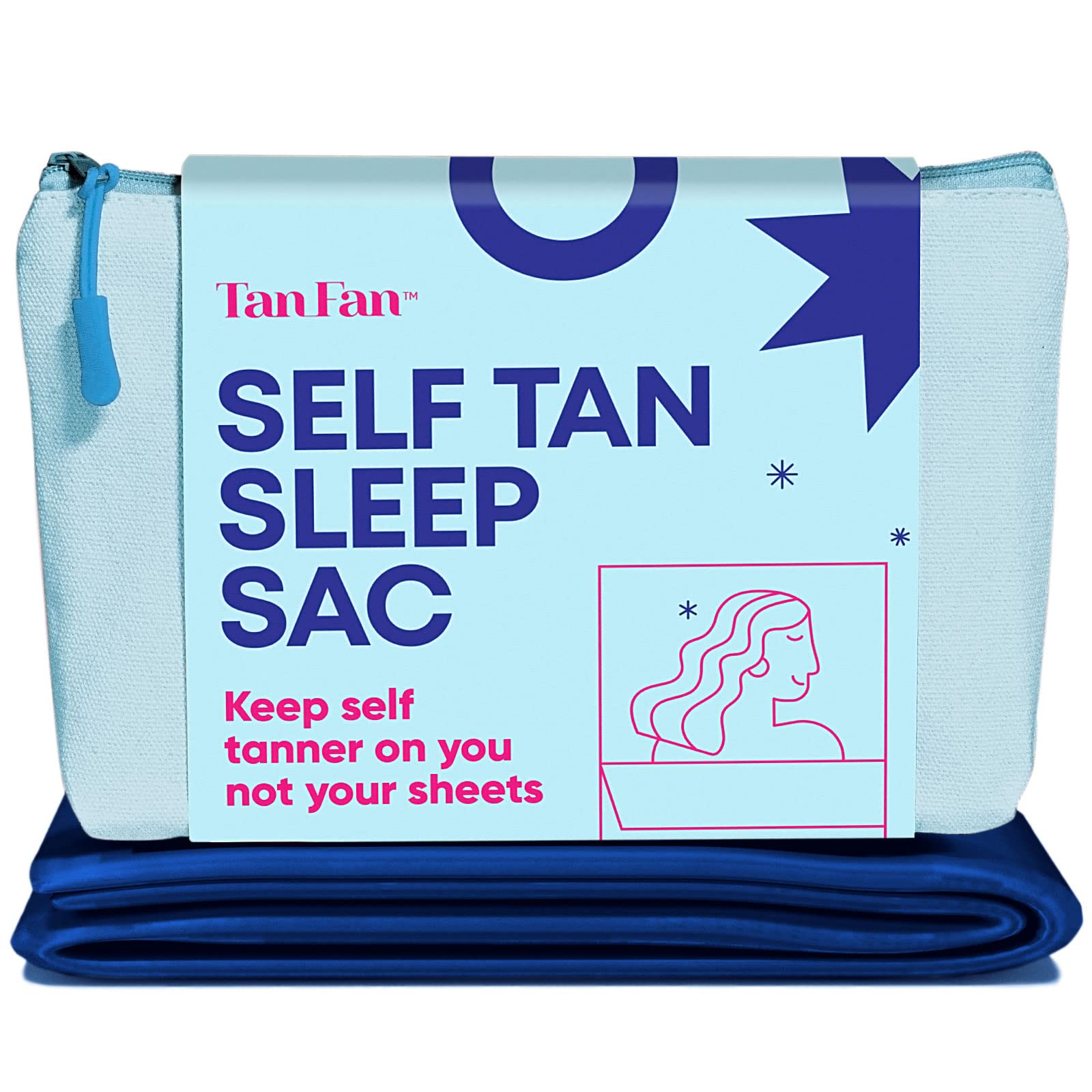 Tan Fan Self Tan Sleep Sac – Cooling Silky Poly Tanning Bedding Protector