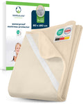 Sensalou Waterproof Mattress Protector 80 x 180 cm Beige – Mattress Cover for Single Bed - image 1