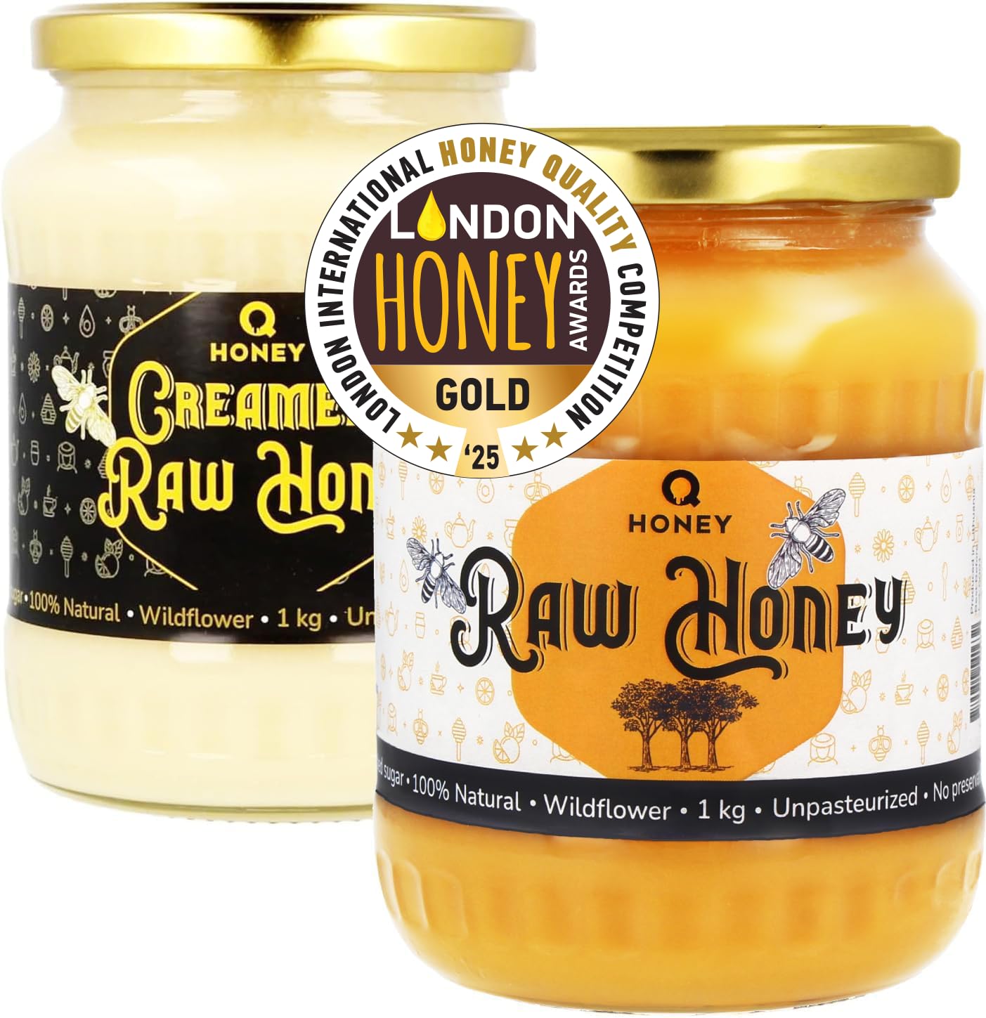 Jolof Store Raw Honey Set – Wildflower & Creamed Unfiltered Honey