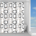 Gedy G-Piper Waterproof Fabric Shower Curtain - Beige & Black - 180x200cm