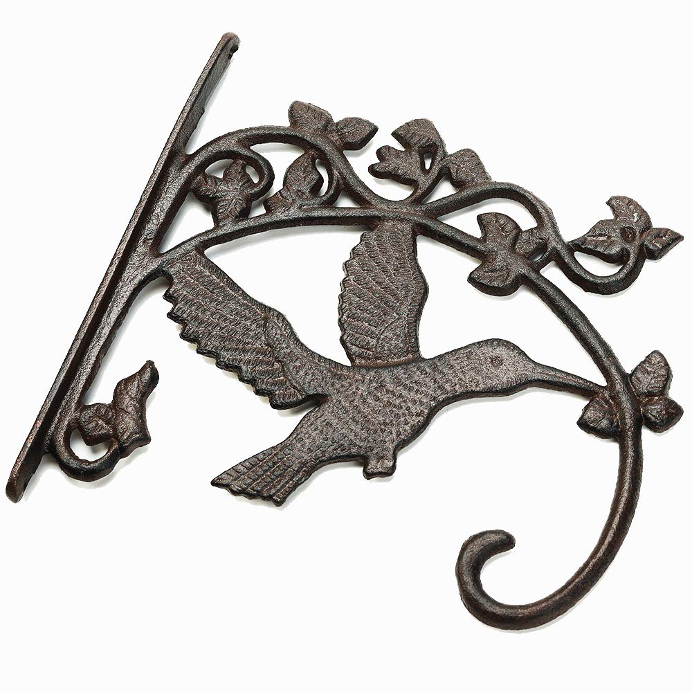 Sungmor Cast Iron Plant Hanger Hooks | 2PC Hummingbird Wall Brackets