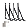 Jolof Store Heavy Duty Triangle Shelf Brackets | Black 12 Inch, 4 Pack