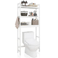 SMIBUY Over-The-Toilet Storage Rack – 3-Tier Adjustable Bamboo Shelf, White