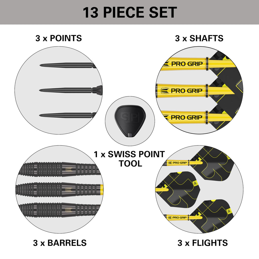 Target Darts Bolide Void 05 Steel Tip Darts | 90% Tungsten, 26g Black