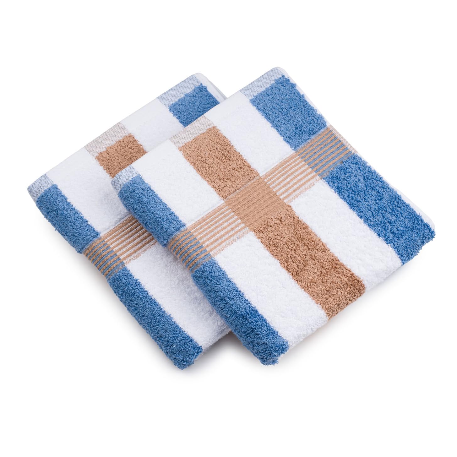 Gözze New York Striped Hand Towels - 100% Cotton Set of 2 - Maroon