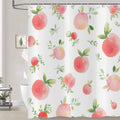 Hnmdmyi Peach Fruit Shower Curtain | Waterproof Polyester Bath Decor with Hooks