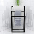 Freestanding Metal Towel Rack – 3 Tier Bathroom Storage, Black