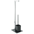 MSV Stainless Steel and Glass Toilet Brush – Modern Black Bathroom Decor