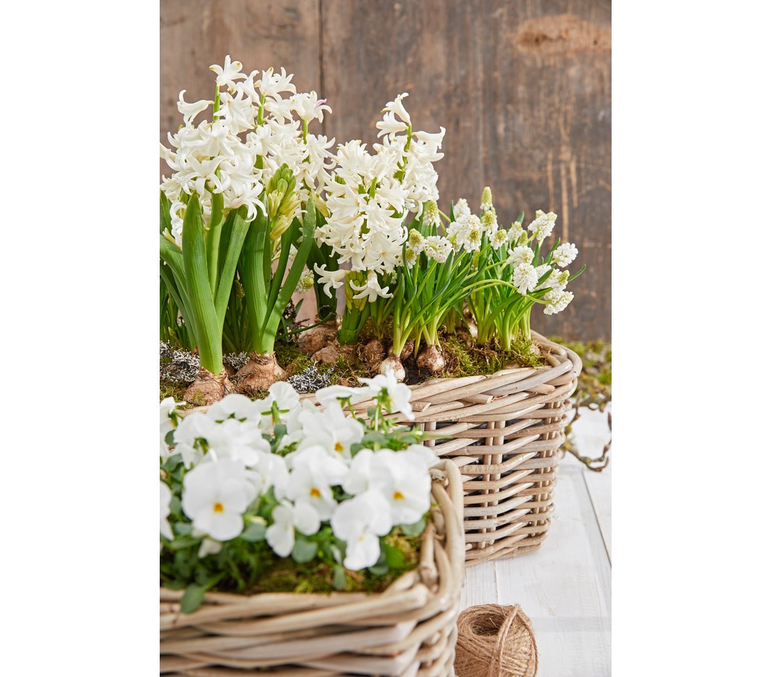 Dehner Rattan Planter – Weather-Resistant Grey/Brown Flower Pot