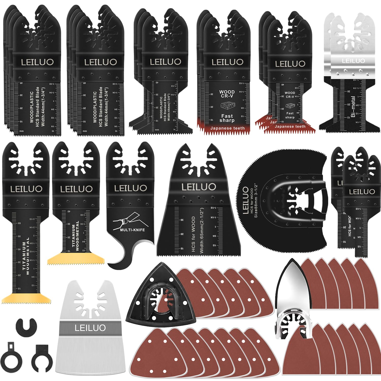 LEILUO 156 Pcs Multitool Blade Kit | Universal Oscillating Tool Blades
